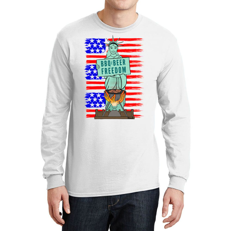 Bbq Beer Freedom Liberty Trending Long Sleeve Shirts by strosesimonsf | Artistshot