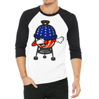 Dabbing Usa Bbq Grill Tumblr 3/4 Sleeve Shirt | Artistshot