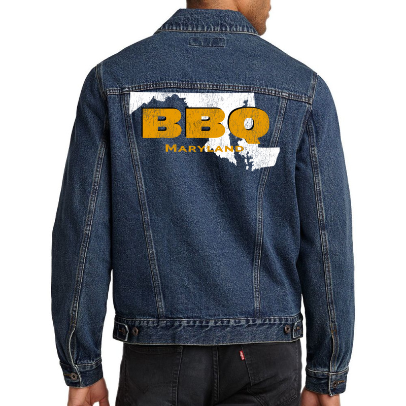 Bbq Maryland Get Your Grill On Perfect Bbq Sweet H Men Denim Jacket by strosesimonsf | Artistshot