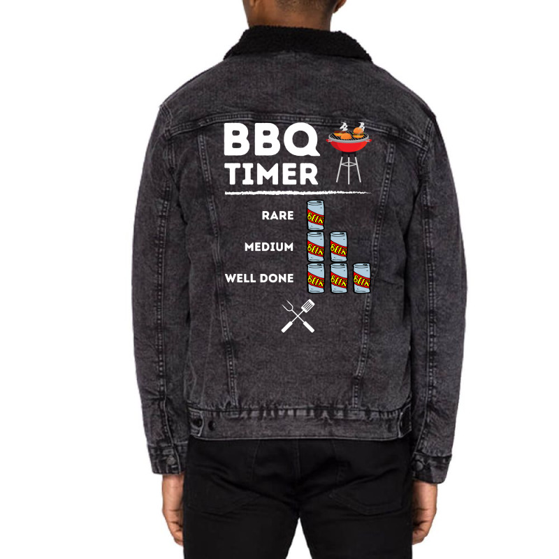 Beer Bbq Timer Trending Unisex Sherpa-Lined Denim Jacket by strosesimonsf | Artistshot