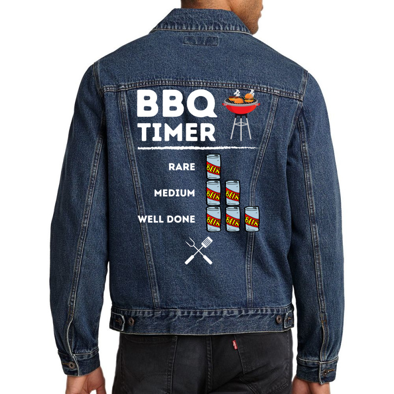 Beer Bbq Timer Trending Men Denim Jacket by strosesimonsf | Artistshot