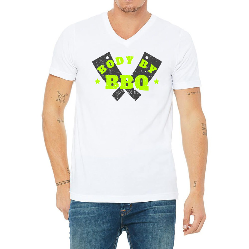 Body By Bbq 80s Stars V-Neck Tee by strosesimonsf | Artistshot