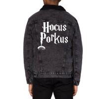 Hocus Porkus Funny Novelty Bbq Barbecue Pit Boss P Unisex Sherpa-lined Denim Jacket | Artistshot