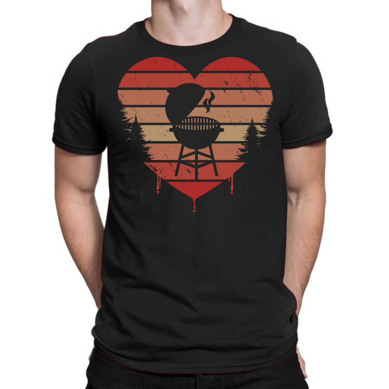 Cute Vintage Heart Bbq Valentine Day Love Gift Ide T-Shirt by strosesimonsf | Artistshot