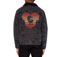 Cute Vintage Heart Bbq Valentine Day Love Gift Ide Unisex Sherpa-lined Denim Jacket | Artistshot