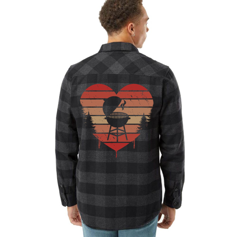 Cute Vintage Heart Bbq Valentine Day Love Gift Ide Flannel Shirt by strosesimonsf | Artistshot