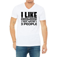 I Like Board Games And Maybe 3 People Yellow V-neck Tee | Artistshot