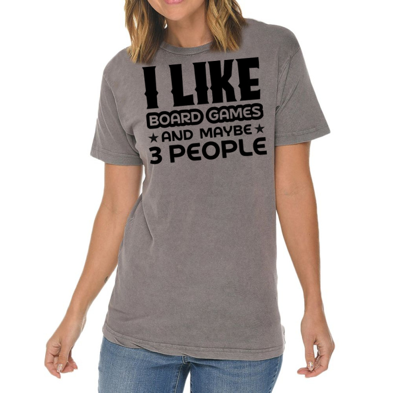 I Like Board Games And Maybe 3 People Yellow Vintage T-Shirt by strosesimonsf | Artistshot