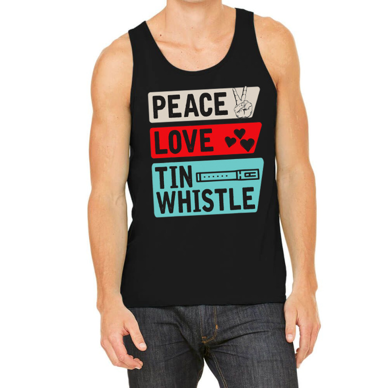 Peace Love Tin Whistle Instrument Music Irish Tank Top by lauUPTEES | Artistshot