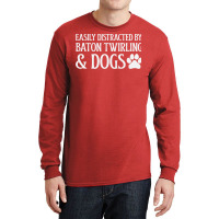 Easily Distracted Red Long Sleeve Shirts | Artistshot