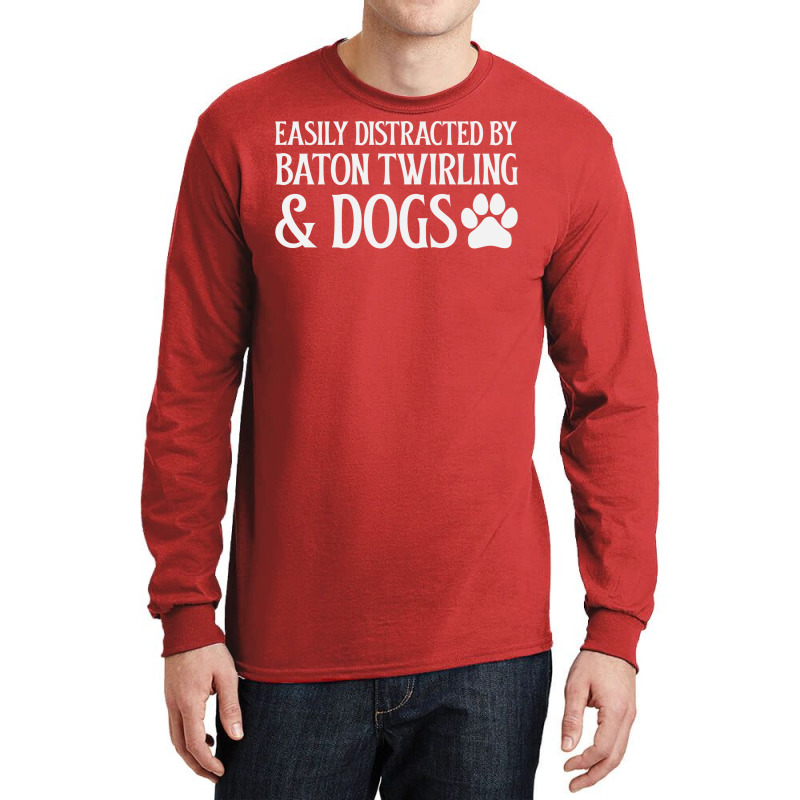 Easily Distracted Red Long Sleeve Shirts by strosesimonsf | Artistshot