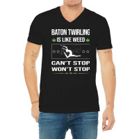 Funny Cant Stop Baton Twirling Twirl Twirler Vinta V-neck Tee | Artistshot