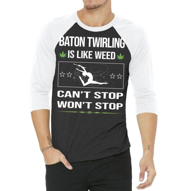 Funny Cant Stop Baton Twirling Twirl Twirler Vinta 3/4 Sleeve Shirt by strosesimonsf | Artistshot