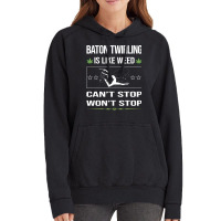 Funny Cant Stop Baton Twirling Twirl Twirler Vinta Vintage Hoodie | Artistshot