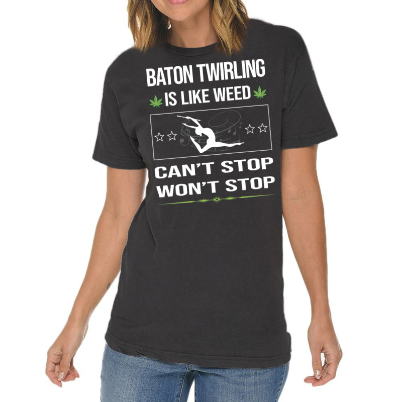 Funny Cant Stop Baton Twirling Twirl Twirler Vinta Vintage T-Shirt by strosesimonsf | Artistshot