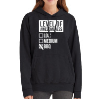 Funny Level Of Awesomeness Low Medium Gift Bbq Bar Vintage Hoodie | Artistshot