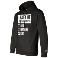 Funny Level Of Awesomeness Low Medium Gift Bbq Bar Champion Hoodie | Artistshot