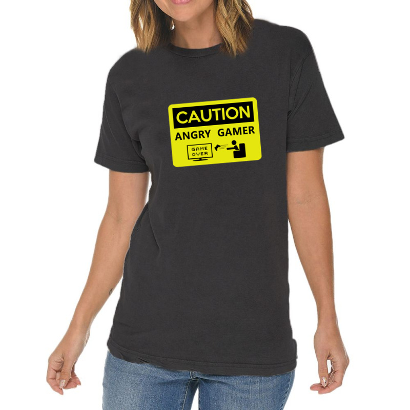 Game Over Caution Angry Gamer Vintage T-Shirt by OraliaGilmore | Artistshot