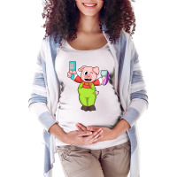 Pig With Comb Razor Boy Maternity Scoop Neck T-shirt | Artistshot