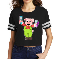 Pig With Comb Razor Boy Scorecard Crop Tee | Artistshot