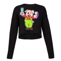 Pig With Comb Razor Boy Cropped Sweater | Artistshot