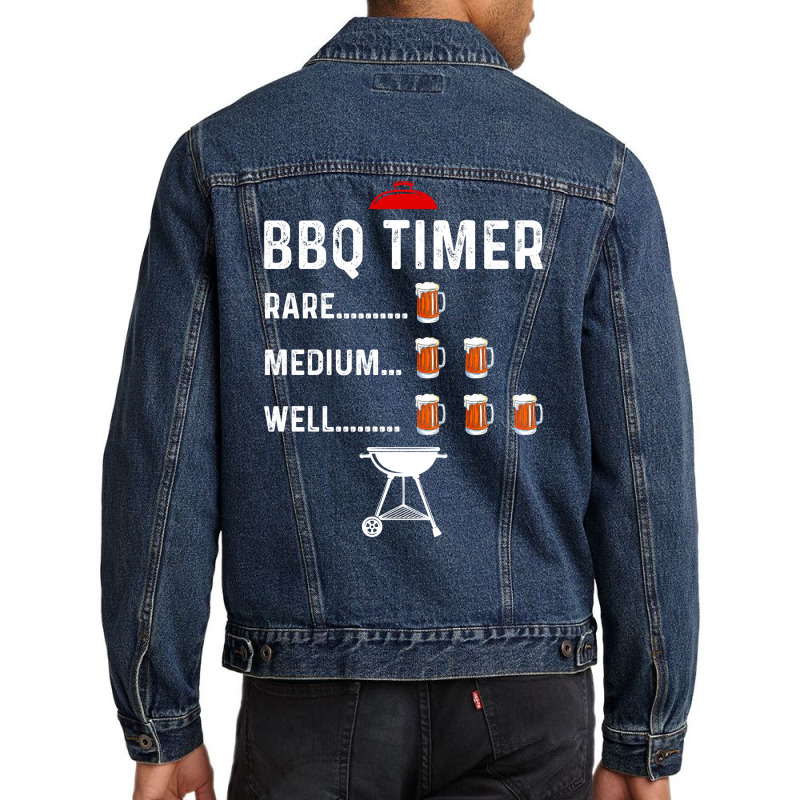 Grill Barbecue Bbq Season Meat Grillmaster Gift Su Men Denim Jacket by strosesimonsf | Artistshot