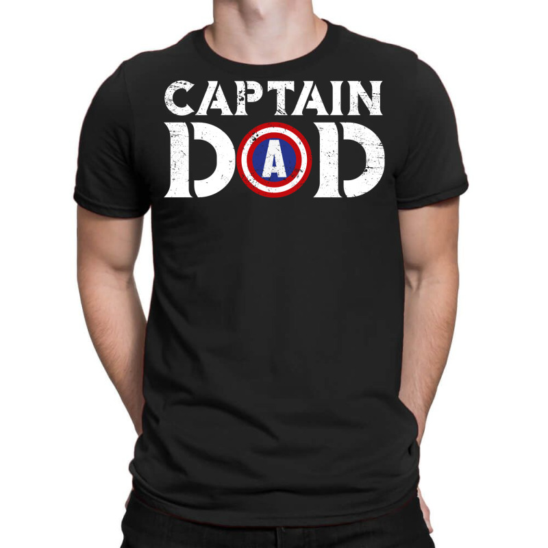 Captain Dad Fathers Shirt American Flag T-shirt | Artistshot