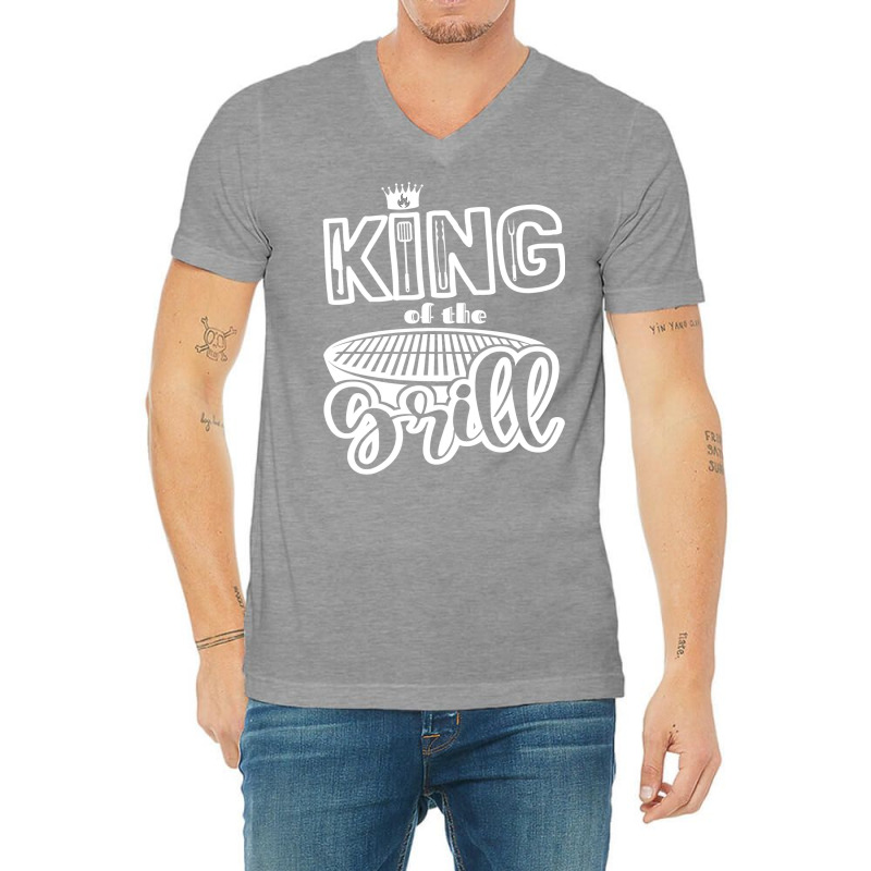 King Of The Grill Bbq Grilling Outdoor Cooking Quo V-Neck Tee by strosesimonsf | Artistshot