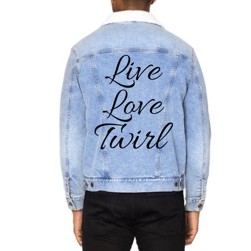 Live Love Twirl 80s Unisex Sherpa-Lined Denim Jacket by strosesimonsf | Artistshot