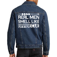 Real Men Smell Like Barbecue Aesthetic Men Denim Jacket | Artistshot