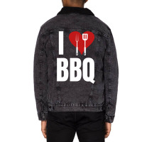 I Love Bbq Bbq Grill Unisex Sherpa-lined Denim Jacket | Artistshot