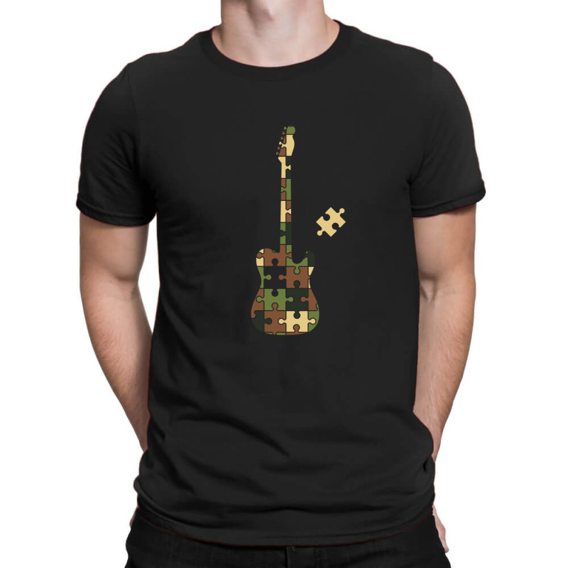 Camouflage Puzzle T-style Electric Guitar Silhouet T-shirt | Artistshot