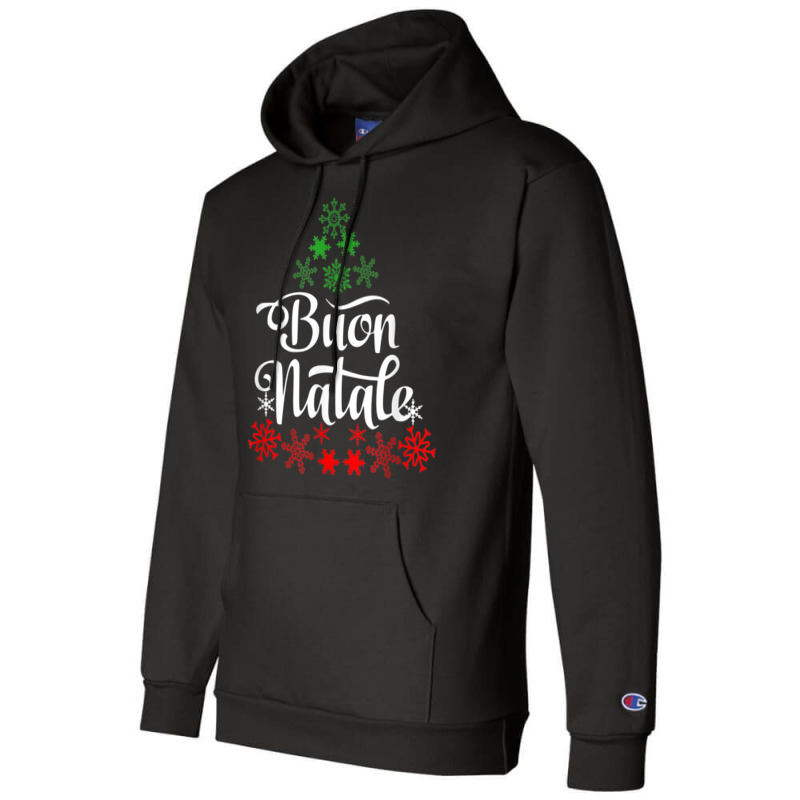 Italian Christmas Buon Natale Snowflake Italy Tree Champion Hoodie by voutsro | Artistshot