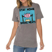 Stay Home Smoke Meats Blue Vintage T-shirt | Artistshot