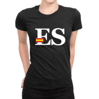 Spain Flag And Country Initials Ladies Fitted T-shirt | Artistshot