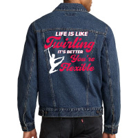 Toss Baton Majorette Baton Twirling Gift Nature Men Denim Jacket | Artistshot