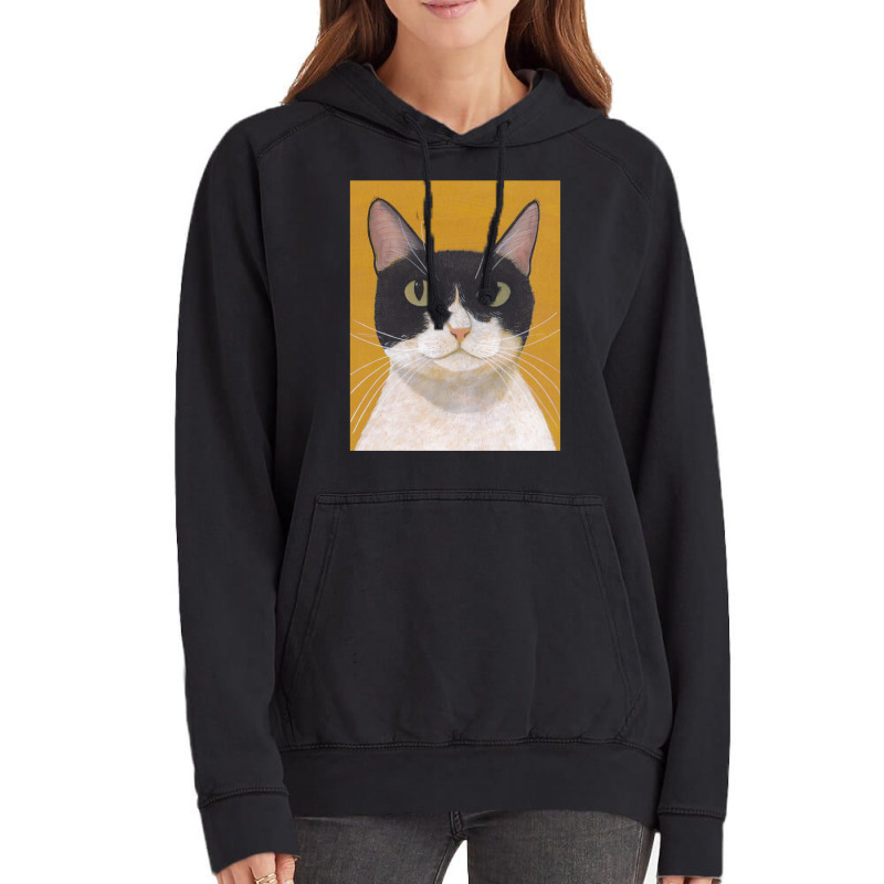 Andy Turner Original Black And White Cat Portrait Vintage Hoodie by babenamanvelh | Artistshot