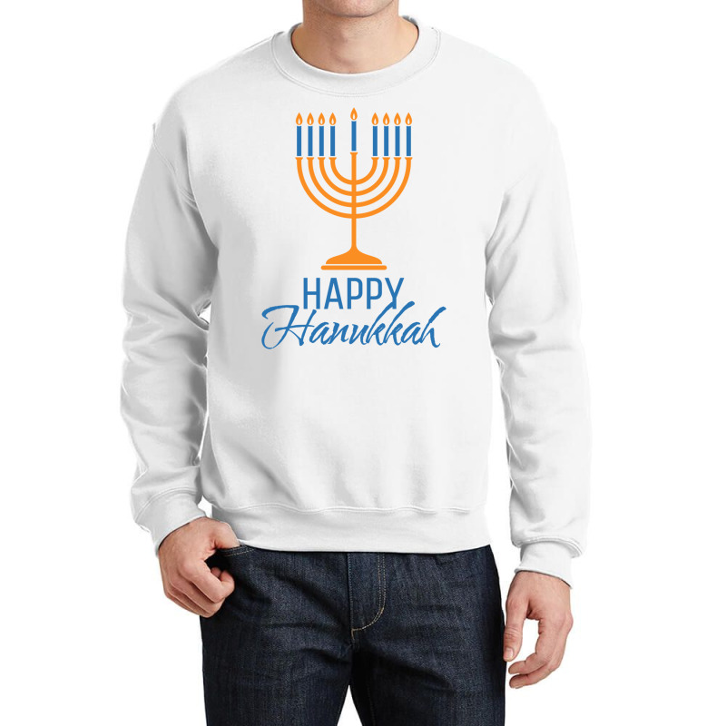 Happy Hanukkah Shirt Women Men Kids Jewish Menorah Crewneck Sweatshirt | Artistshot