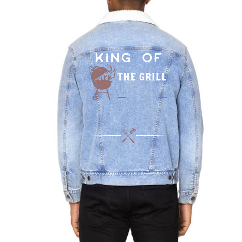 King Of The Grill Yellow Unisex Sherpa-Lined Denim Jacket by strosesimonsf | Artistshot