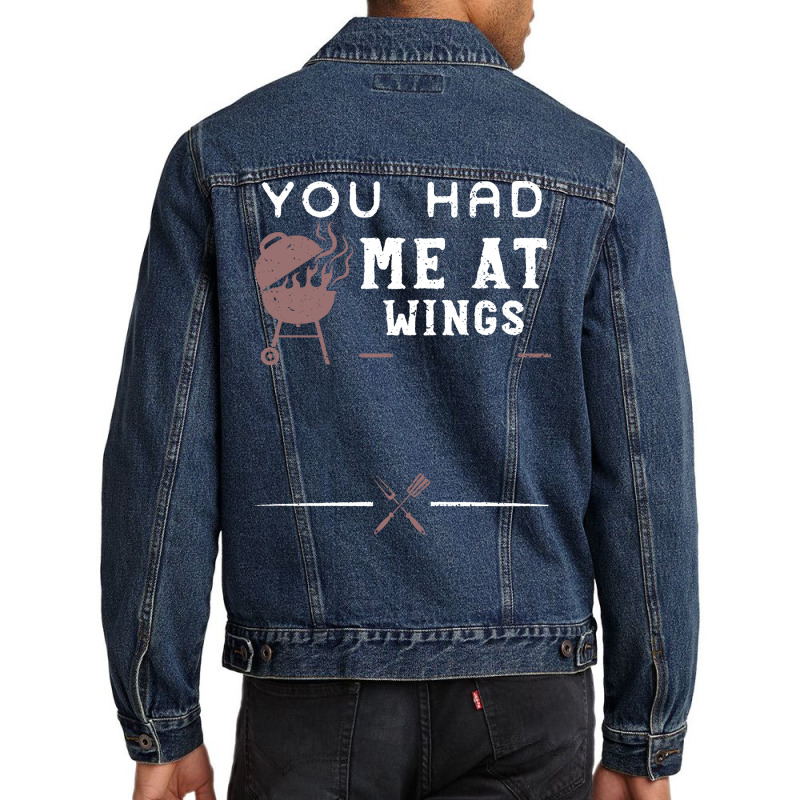 You Had Me At Wings Love Men Denim Jacket by strosesimonsf | Artistshot