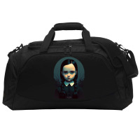 Sad Lonely Girl   Wednesday   Vector Art Active Duffel | Artistshot