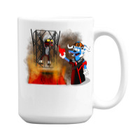 Itchy And Scratchy And The Temple Of Doom   Grey 15 Oz Coffee Mug | Artistshot