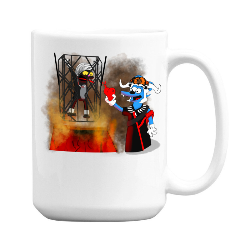 Itchy And Scratchy And The Temple Of Doom   Grey 15 Oz Coffee Mug | Artistshot