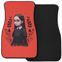 Sad Lonely Girl And Flowers   Wednesday   Vector A Front Car Mat | Artistshot