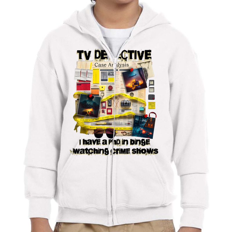 Tv Detective Cute True Crime Investigation Junkie Youth Zipper Hoodie by africaka | Artistshot