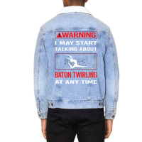 Red Warning Baton Twirling Twirl Twirler Trending Unisex Sherpa-lined Denim Jacket | Artistshot