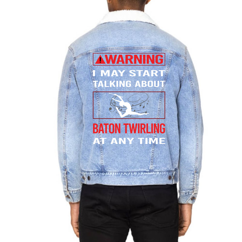 Red Warning Baton Twirling Twirl Twirler Trending Unisex Sherpa-Lined Denim Jacket by strosesimonsf | Artistshot