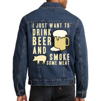 Beer And Meat Design Travel Men Denim Jacket | Artistshot