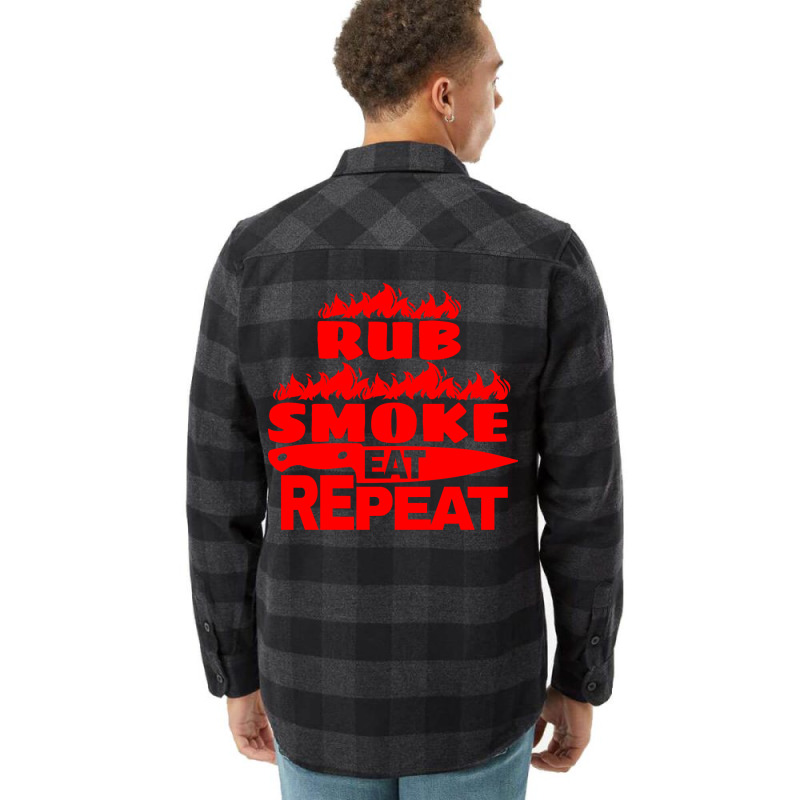 Womens Bbq Gift Print Mens Grilling Rub Smoke Eat Flannel Shirt by strosesimonsf | Artistshot