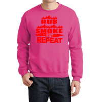 Womens Bbq Gift Print Mens Grilling Rub Smoke Eat Crewneck Sweatshirt | Artistshot